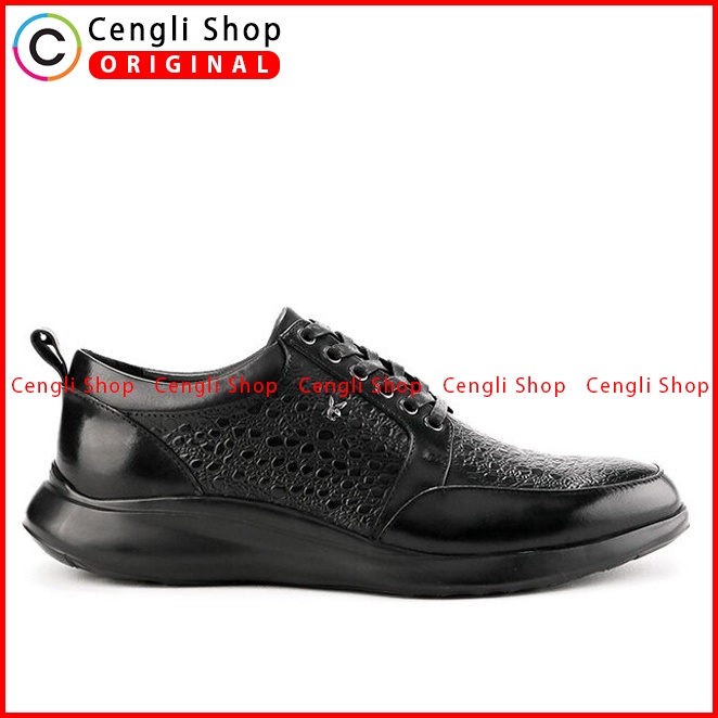 SEPATU SNEAKER PLAYBOY PRIA ORIGINAL KETS KERJA KANTOR BRANDED HITAM POLOS ALL FULL BLACK PL27