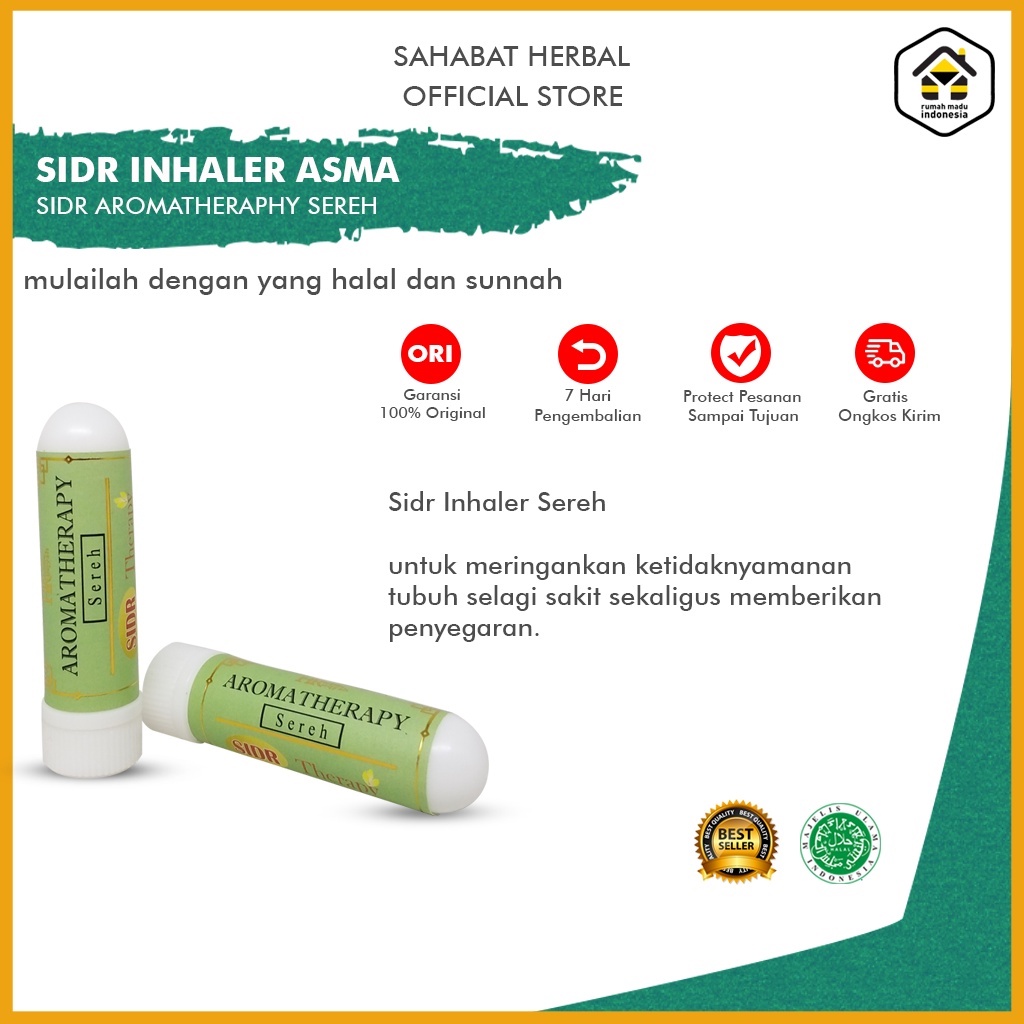 (Original) Inhaler Asma Inhaler Hidung Anti Virus Anti Bakteri Minyak Aromaterapi Minyak Esensial