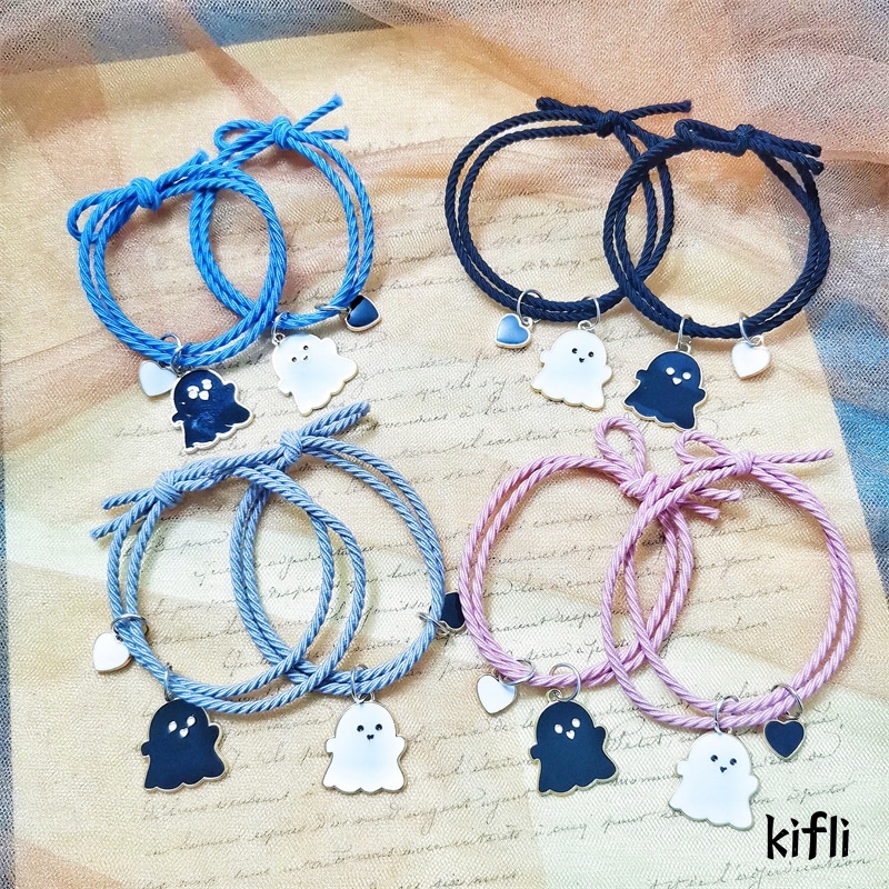 2Pcs,Lucu,Hantu Pasangan,Gelang Adjustable,Pesona,Gelang Untuk Kekasih Persahabatan,Untuk Pria Wanita