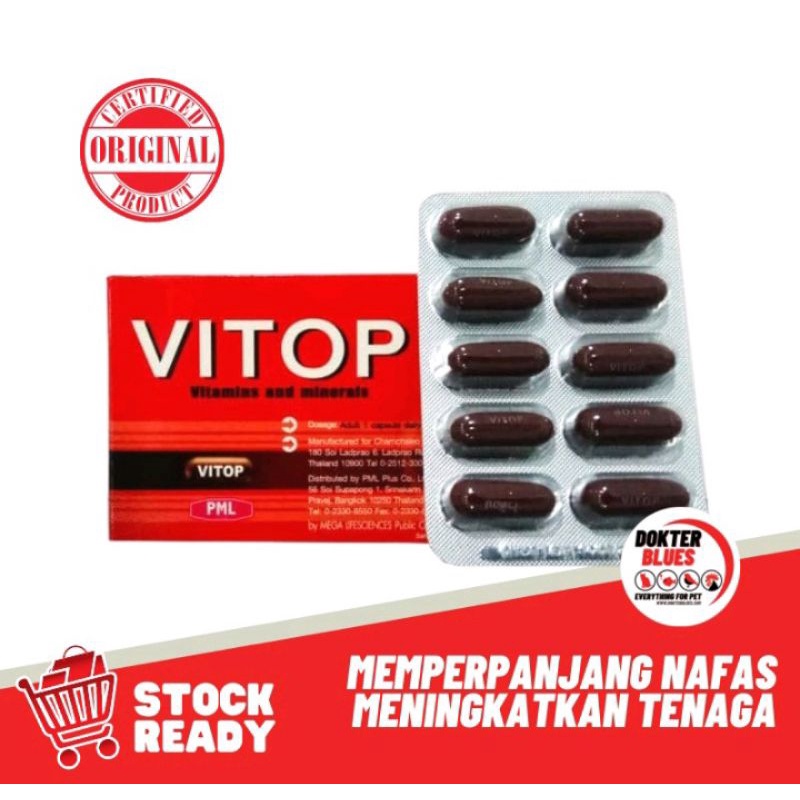 Vitop Vitamin 10cap Tenaga Ayam Burung Merpati Vitop Multivitamin Nafas