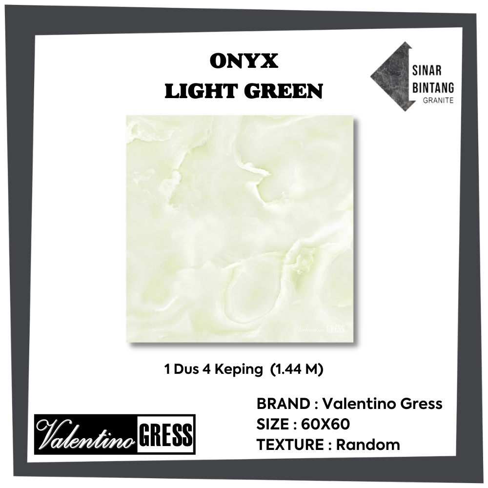 Granit 60 X 60 | Granit Lantai Onyx Light Green VALENTINO GRESS