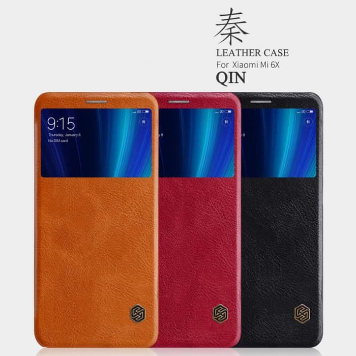 Flip Cover Xiaomi Mi 6X A2 Nillkin Qin Leather Flip Hard Case Original