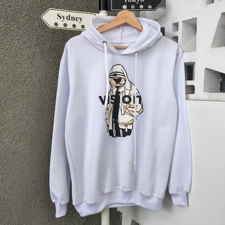 Hoodie Wanita Vision Hoodie Bahan Pleece Korean Style