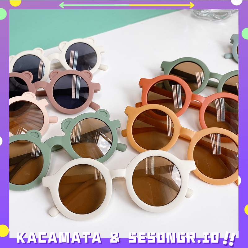 【Ready Stock】 Kacamata anak Kartun Kacamata Hitam Beruang Kecil kacamata Anak laki Suitable for 0-8 Years Olds