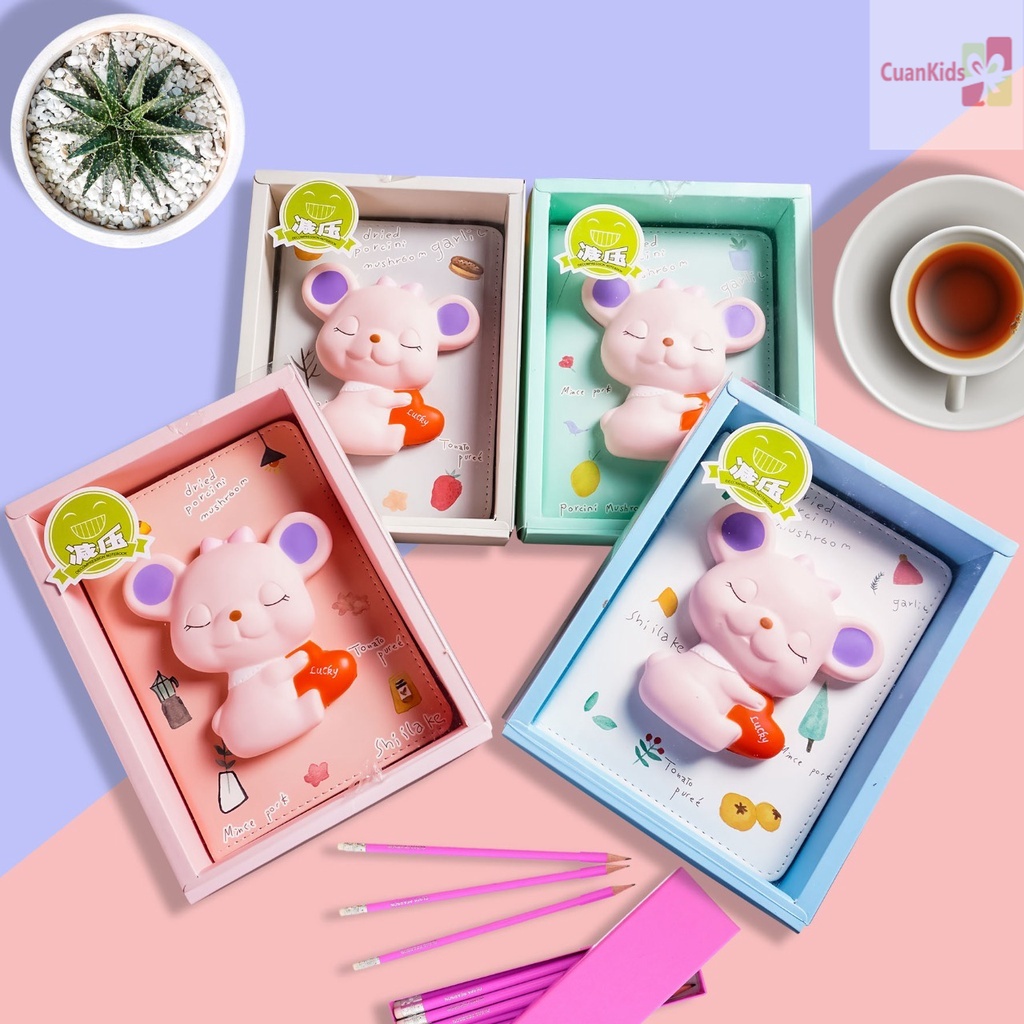 

Notebook Squishy Diary lucu / Agenda jurnal planner / Buku tulis anak - Mouse