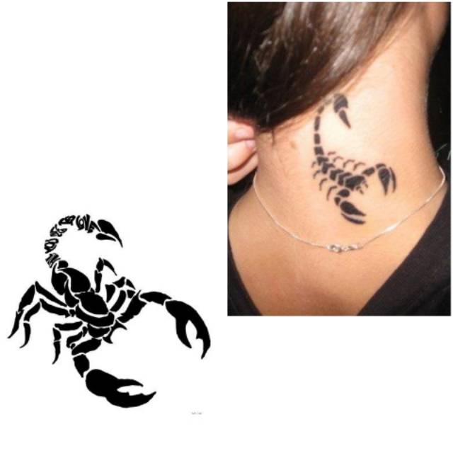 Tato Temporer Kalajengking Tato scorpion Stiker Tato Minimalis - KJ
