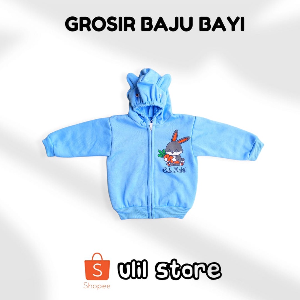 JAKET BAYI SWEATER BAYI HOODIE BAYI 3-18 BULAN MOTIF CUTE RABBIT-3