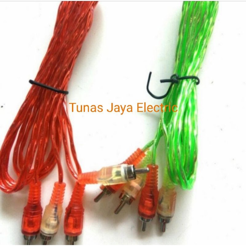 Kabel Audio RCA Transparan 2 Jalur 1,8M KLOP