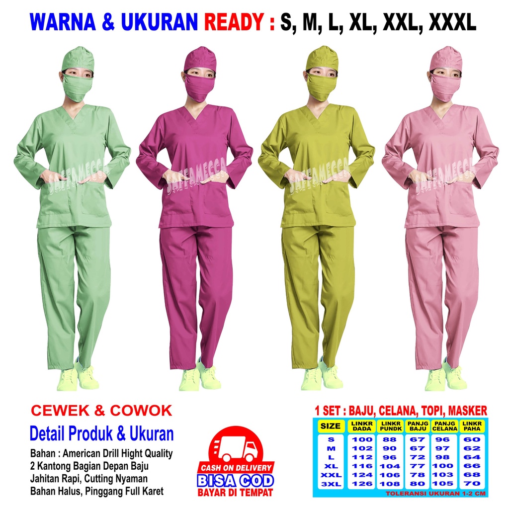 BAJU OK   BAJU OKA   SCRUB PERAWAT   BAJU MEDIS   BAJU JAGA LENGAN PANJANG TERBARU READY