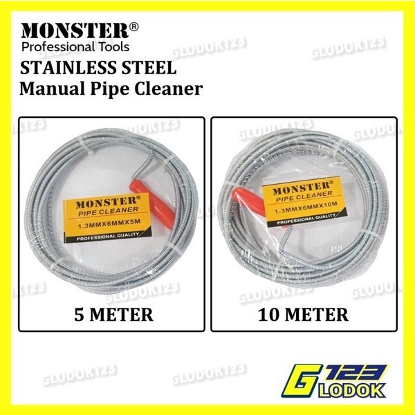 Pipe Cleaner Kawat Pembersih Saluran Pipa Air Mampet Sumbat 5 10 Meter