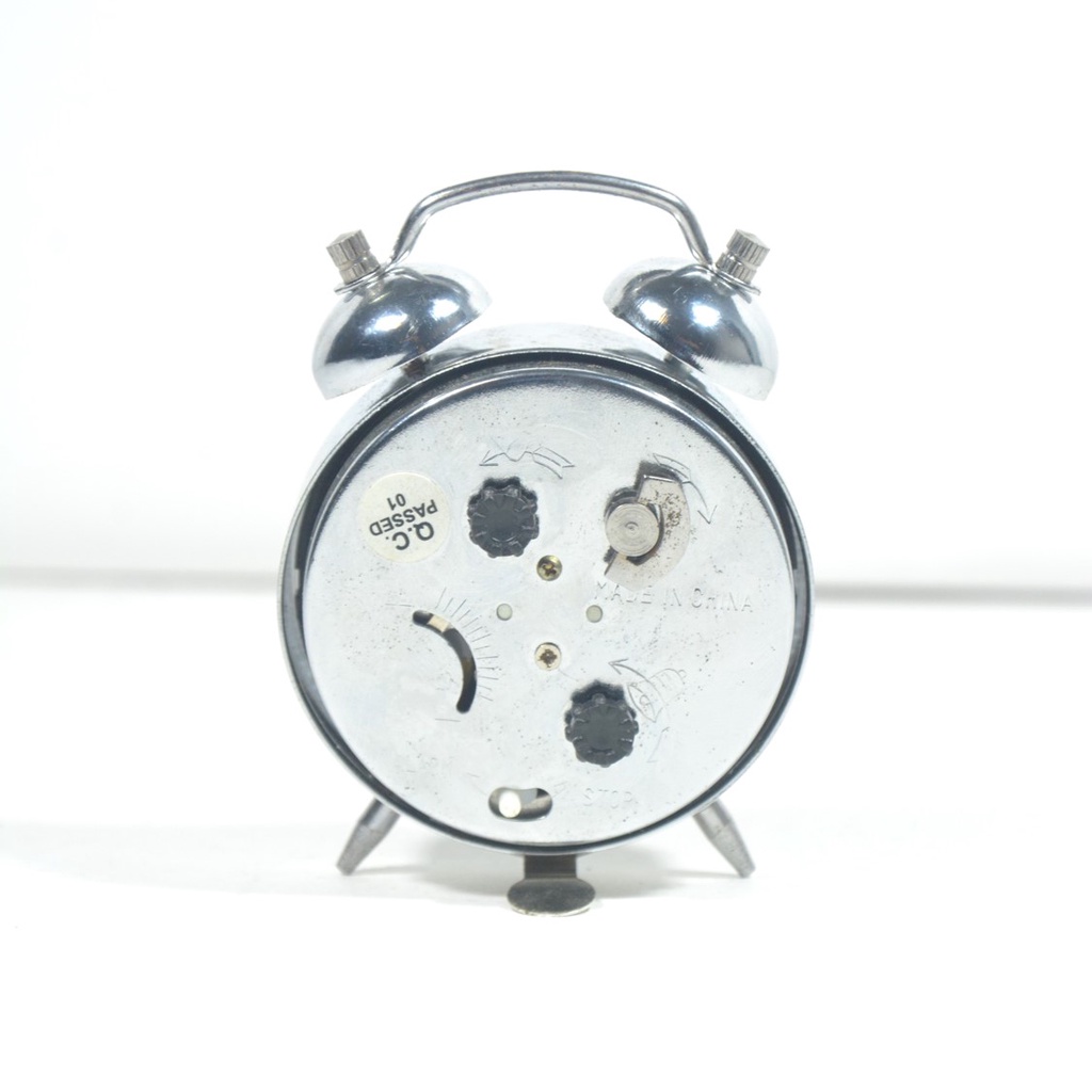 Jam Beker Kring Jam Weker Kring Metal Mechanical Mini Alarm Clock Warna Silver