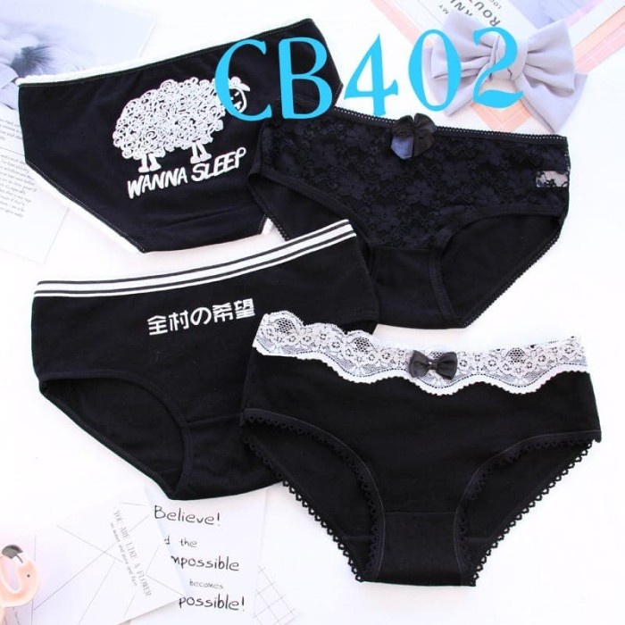 celana  Celana Dalam Wanita Box / Pakaian Dalam Wanita Set Underwear Import 6  8009
