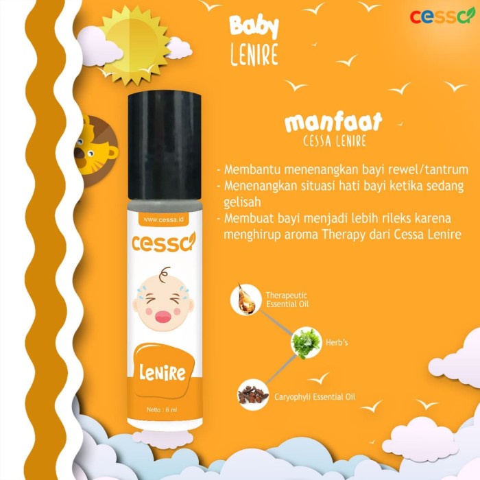 Oil-Baby- Cessa Natural Essential Oil Lenire For Baby -Baby-Oil.