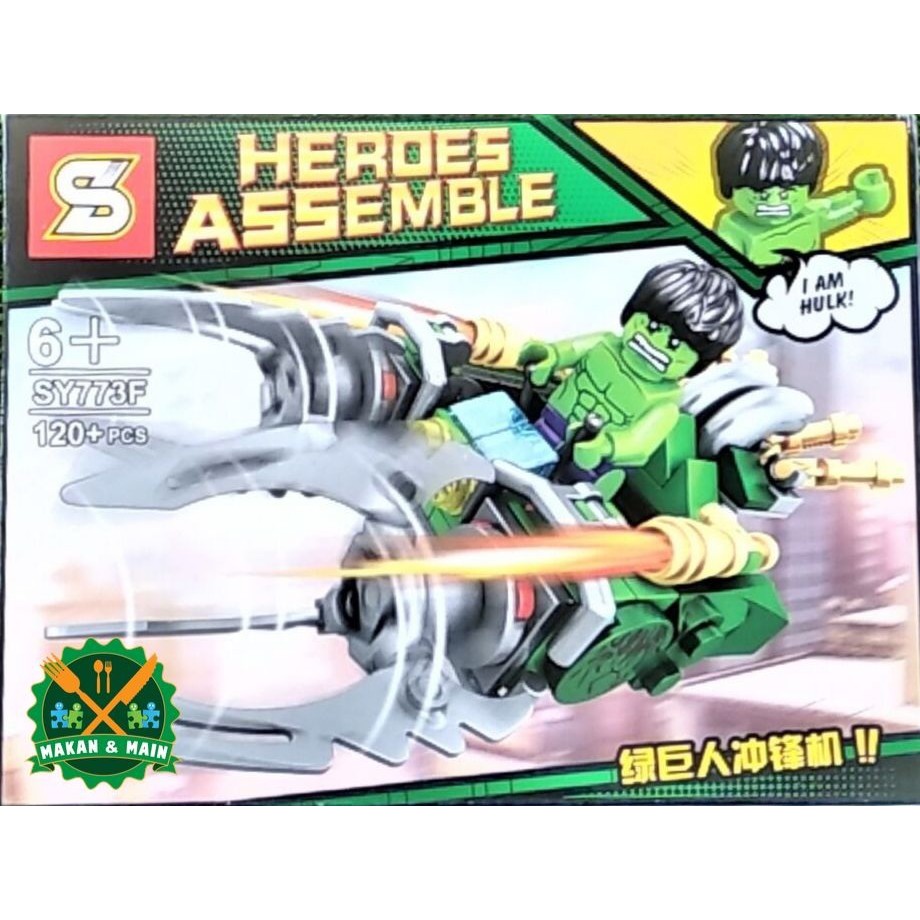 Hulk Lego Mainan Anak Mini Action Figure Warna Hijau Dari Marvel