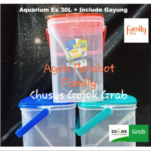Tempat Air Free Gayung Toples Sirup 30 L / Akuarium Es / Aquarium Es Buah Plastik 30 Liter