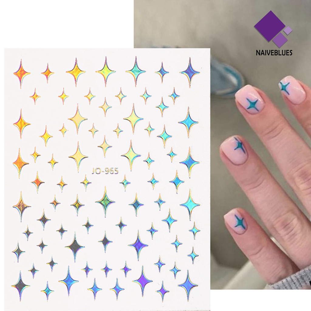 Naiveblue &gt; Stiker Kuku Motif Kupu-Kupu / Bunga / Hati Tahan Air Untuk Nail Art / Manicure DIY