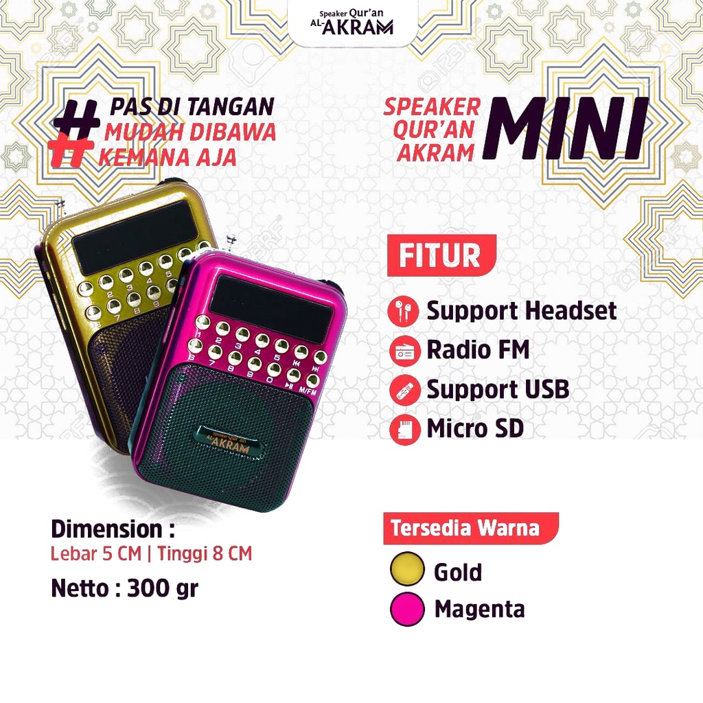 Al Akram - Audio Qur'an Al-Akram Mini Speaker