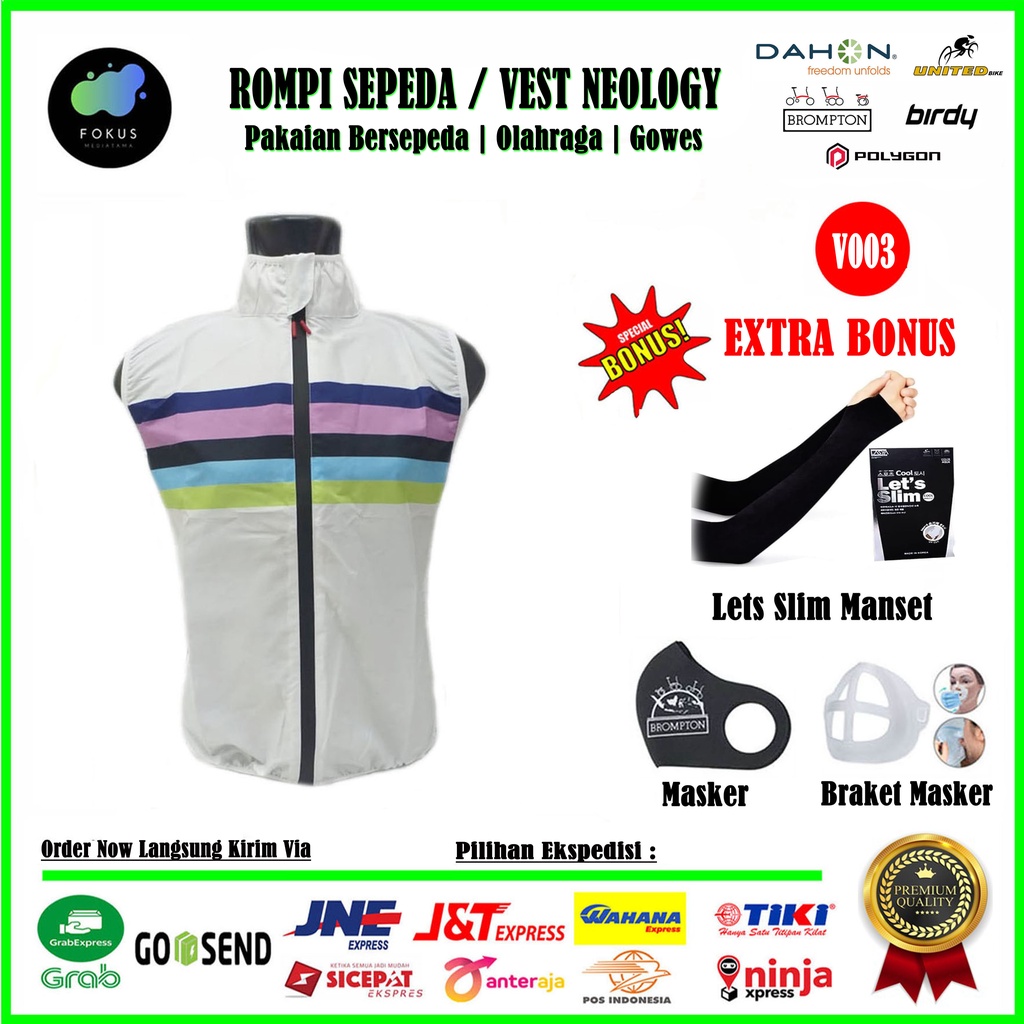 Rompi Sepeda Lipat Jaket Olahraga Windbreaker Unisex - V003