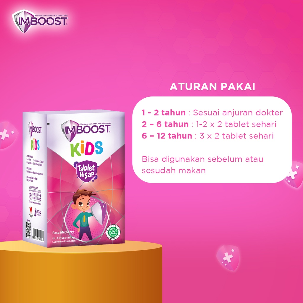 Imboost Kids Tablet Hisap Suplemen Daya Tahan Tubuh Anak @21 Tablet