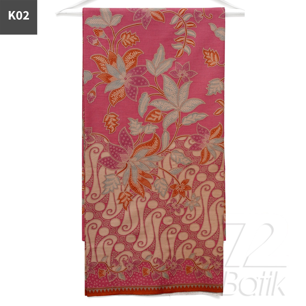 KAIN BATIK PREMIUM Bahan Katun Motif Kembang Bintang Warna Pink 721675 Cap 72 Jarik Jarit Samping Kebat Panjang Batik Katun Modern Premium Bahan Seragam Batik Pernikahan Kantor Keluarga Murah Kamen Jadi Batik Bali Lembaran