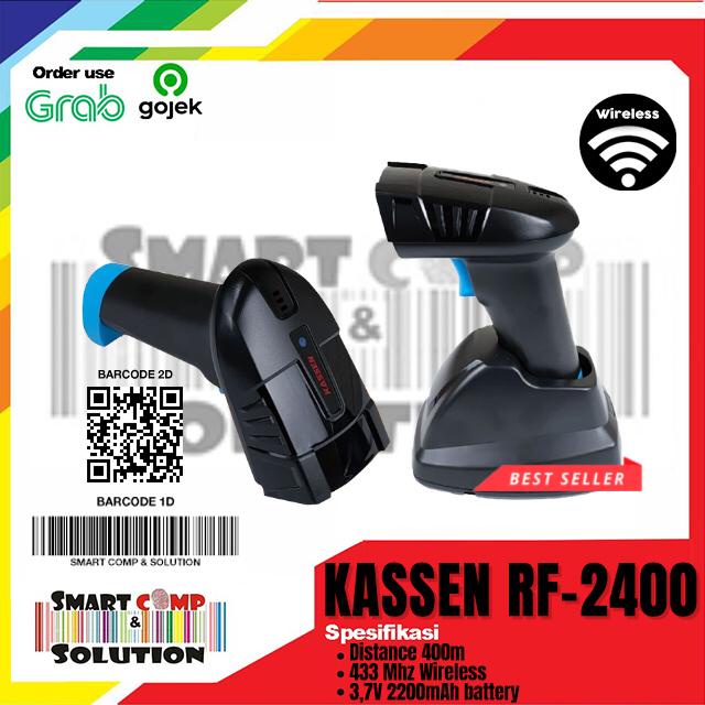 Scanner Barcode Wireless 2D Kassen RF-2400 / RF2400 Up to Range 400M