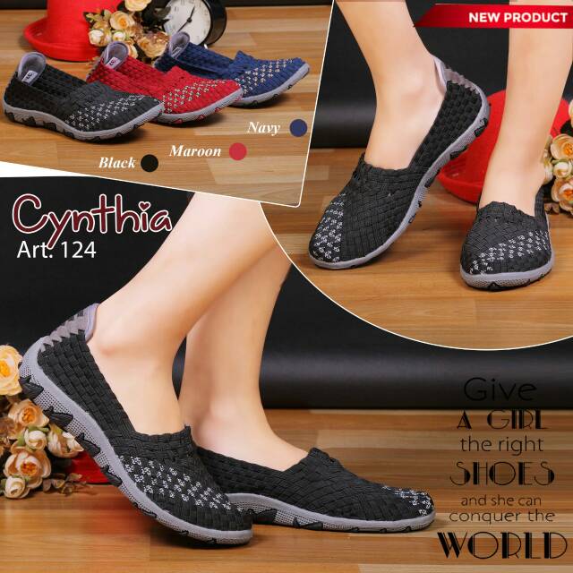 Sepatu rajut cynthia flat 124