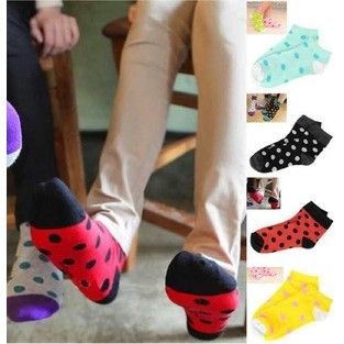 Kaos kaki polcadot import korea