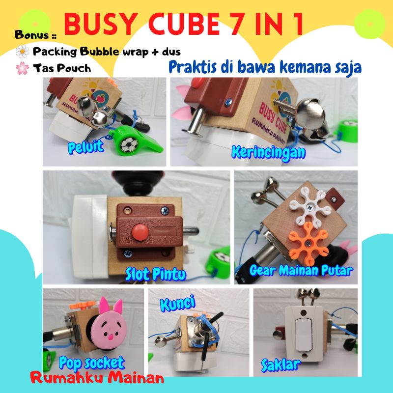 BUSY CUBE BUSY BOARD BUSY JAR KUBUS MAINAN MONTESSORI ANAK SENSORY PLAY ANAK