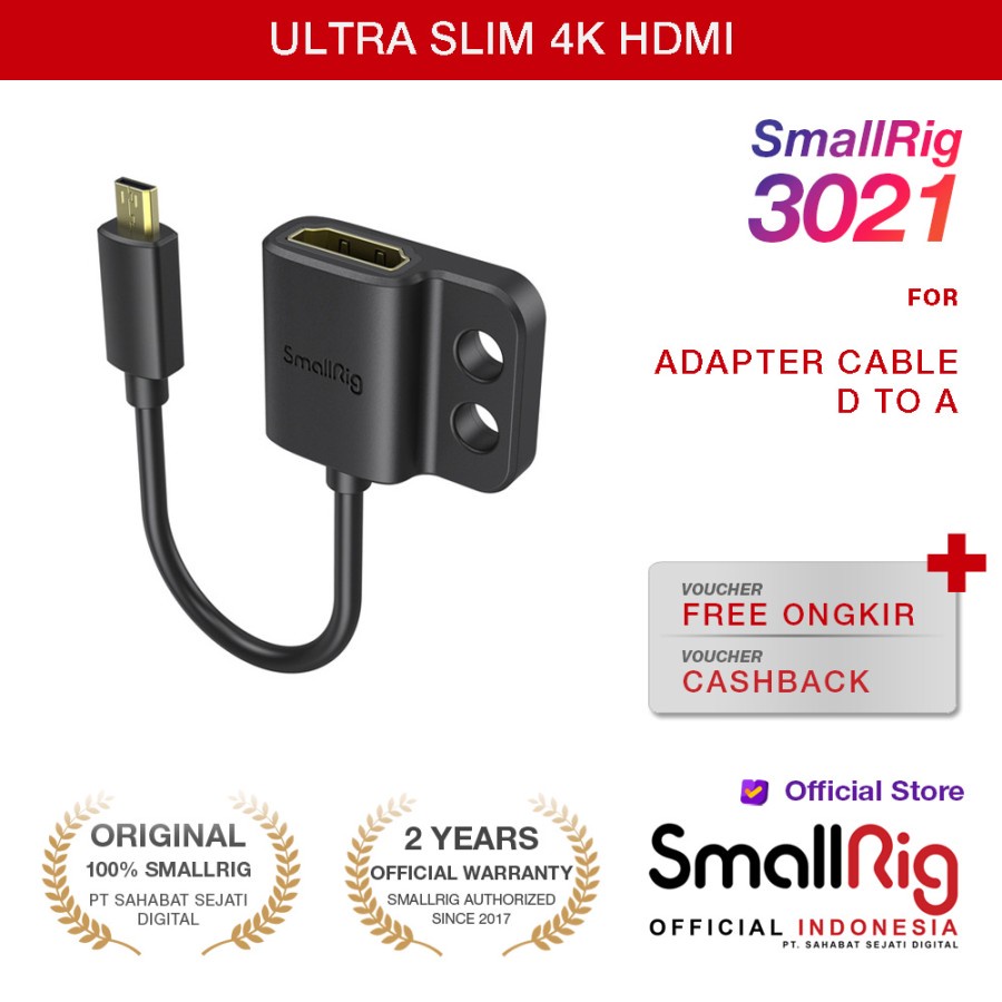 Jual Smallrig Ultra Slim 4k Hdmi Adapter Cable D To A | Smallrig 3021 Resmi Di Seller Ayato - Foto 5