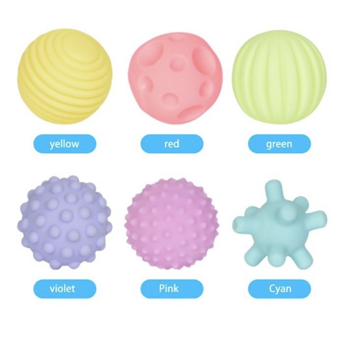 6PCS Sensory Balls Baby Massage Sensory Bola Pijat Bayi Fidget Toys