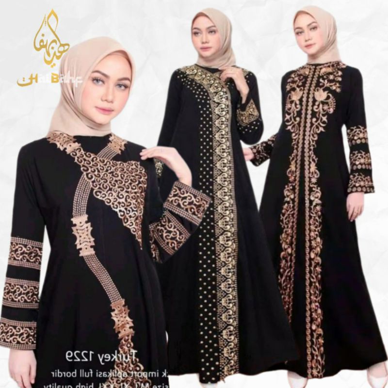 Abaya Bordir Gamis Arab Hitam Abaya Hitam Turkey Bordir