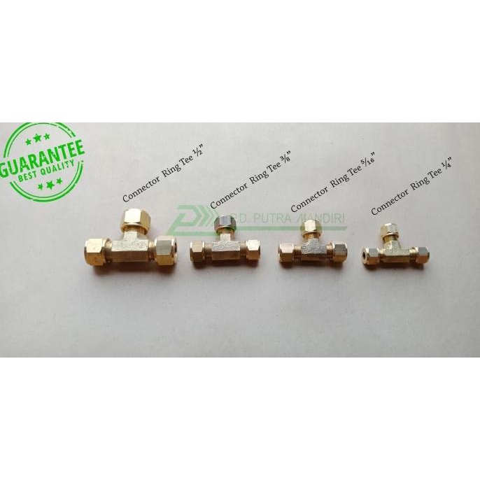 Connector (Ring) Tee 3/8 - Kuningan "Tee Union (Ring)"