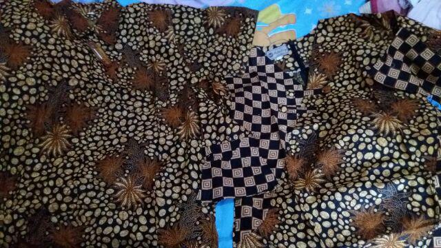 Couple Blus Ziggy Krikil Sogan Batik Sarimbit Seragam Kerja Atasan Casual