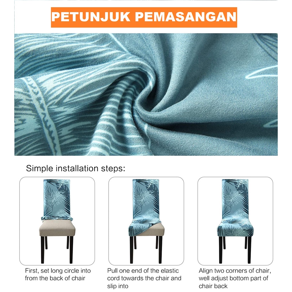 sarung kursi chair cover elastic seprei penutup kursi elastis motif