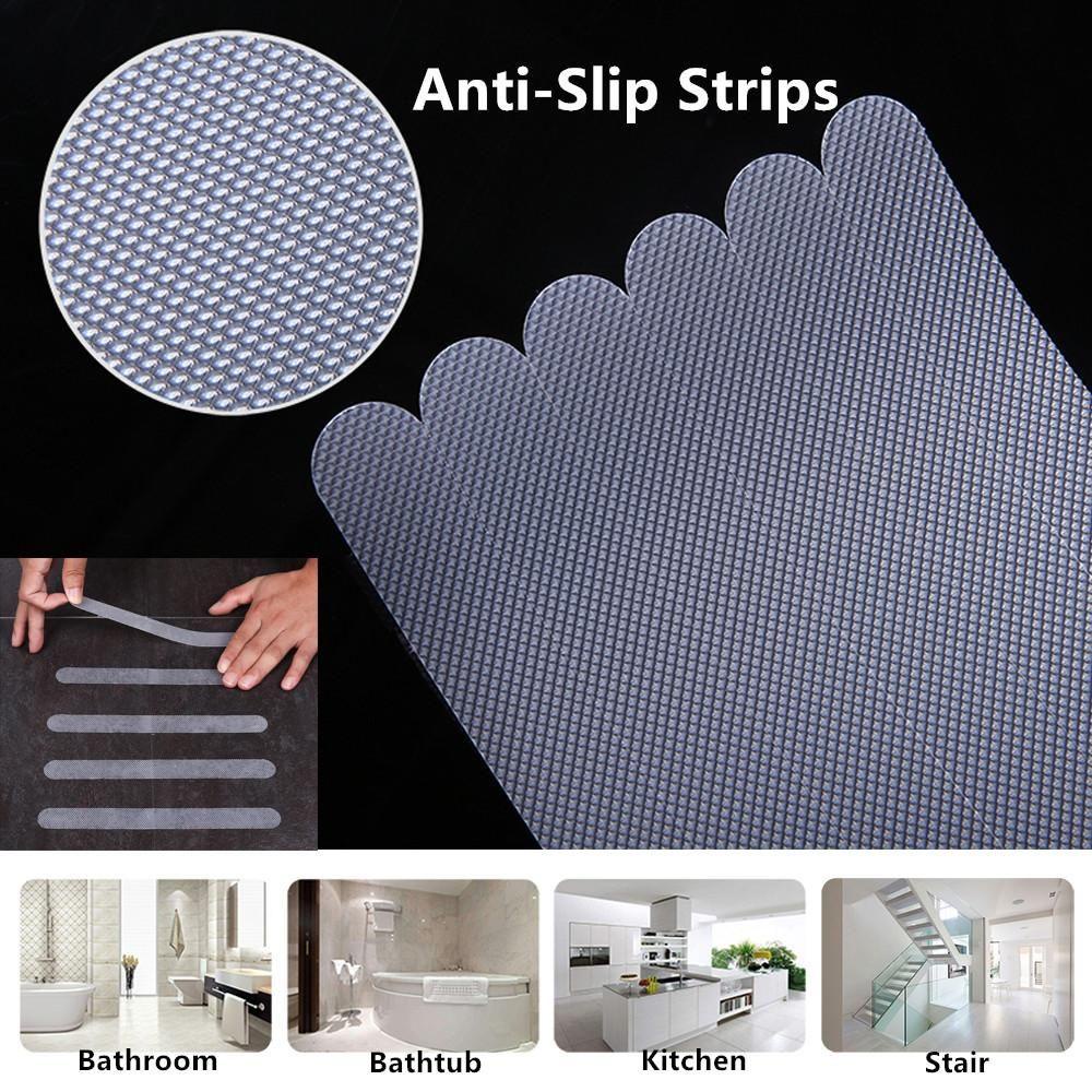 Nanas6 /12 /18 /24 Pcs Strip Anti Slip Tangga Steps Bath Mats Bathtubs Bath Safety Strips