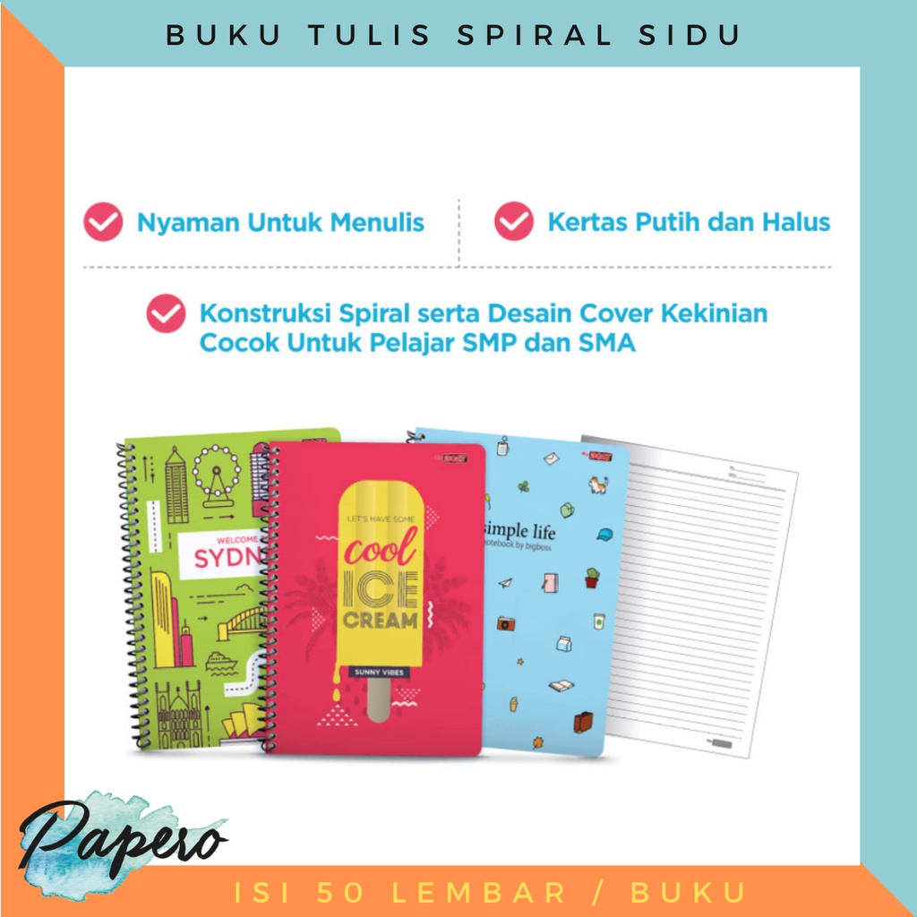 

Buku Tulis Spiral Sidu 50 Lembar