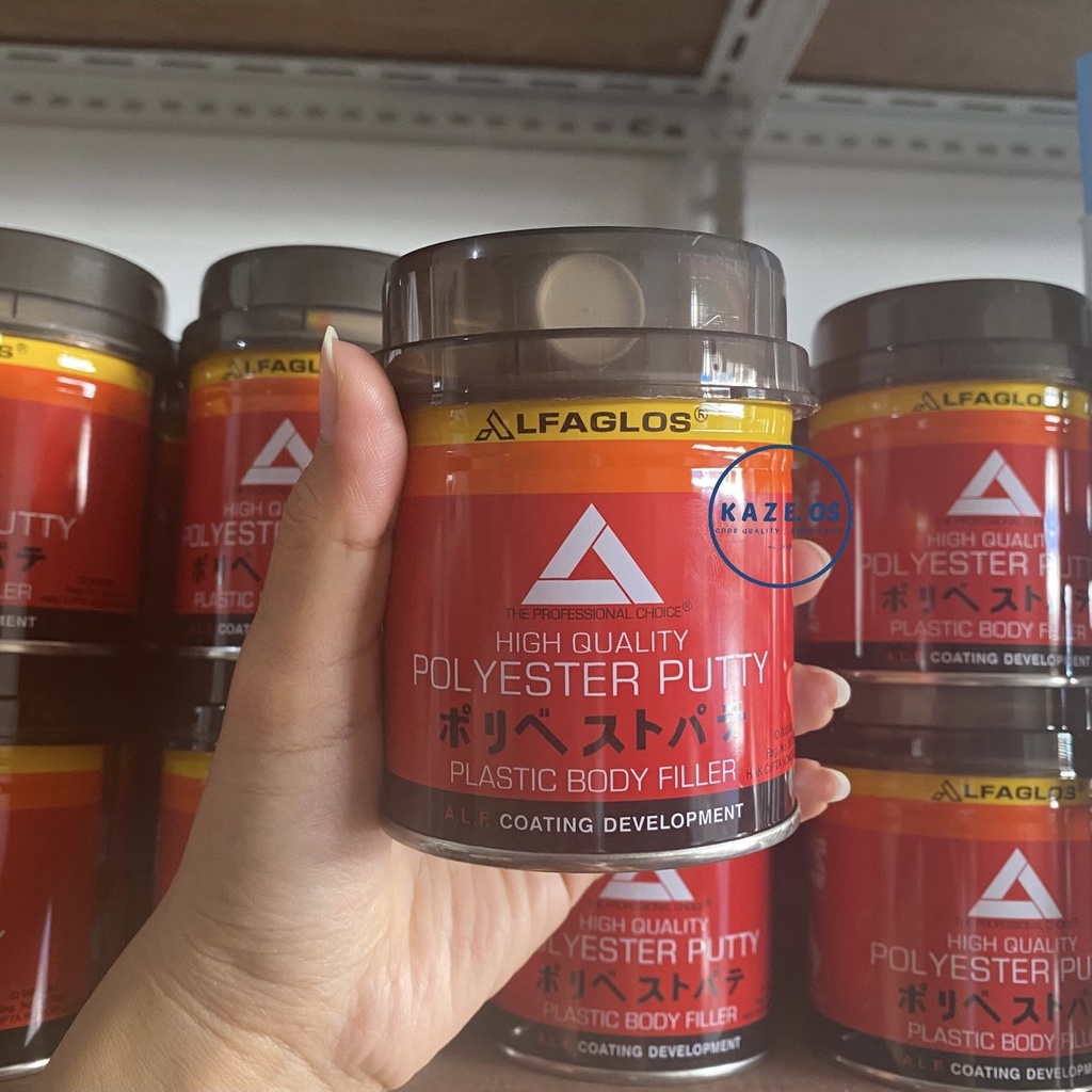 ASLI 100% DEMPUL ALFA 1/4 KG / 250 GRAM + OBAT / HARDENER - DEMPUL ALFAGLOS MOBIL MOTOR BESI KAYU PL