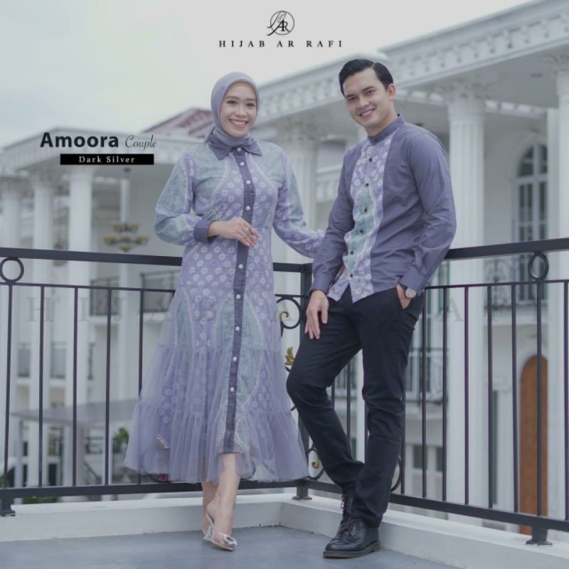 couple baju pesta dress busui oke dan kemeja Amoora terbaru by Arrafi