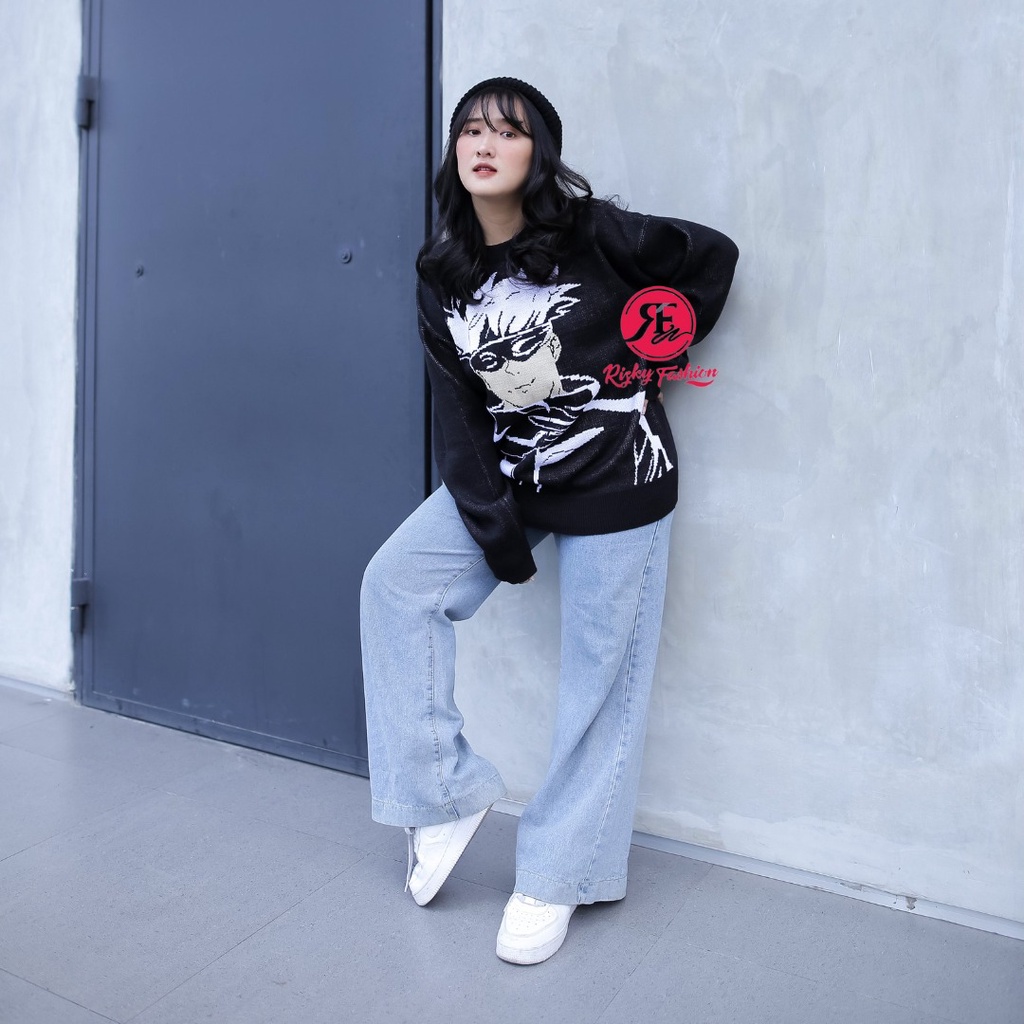 Sweater crewneck anime gojo satoru streetwear