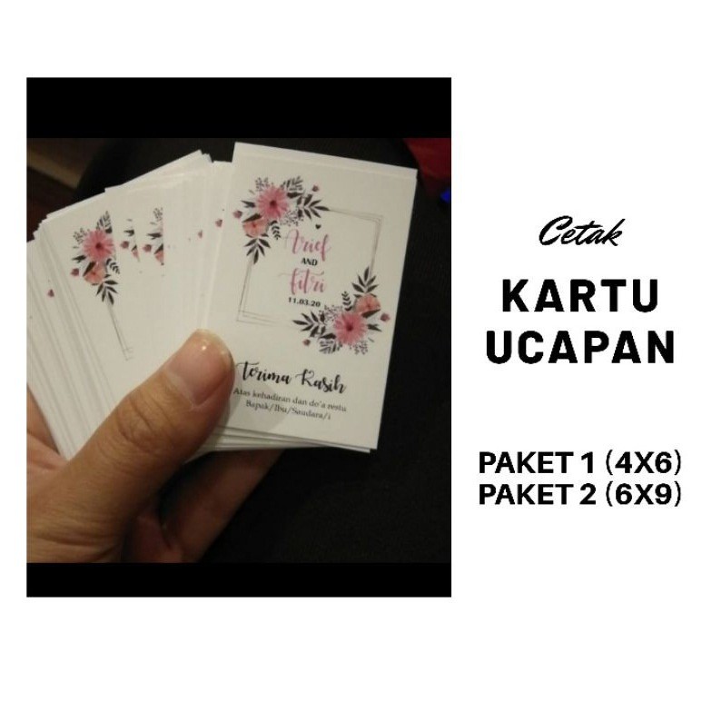 UCAPAN TERIMAKASIH PERNIKAHAN KARTU SOUVENIR CUSTOM