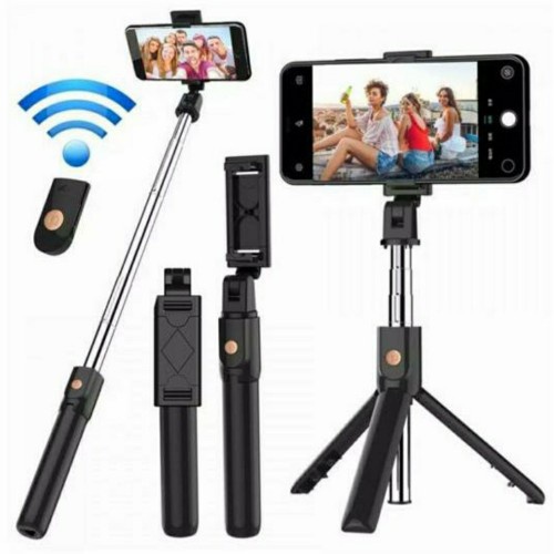 TRIPOD TONGSIS 3 in 1 R1 WIRELESS BLUETOOTH REMOTE SELFIE STICK 360°