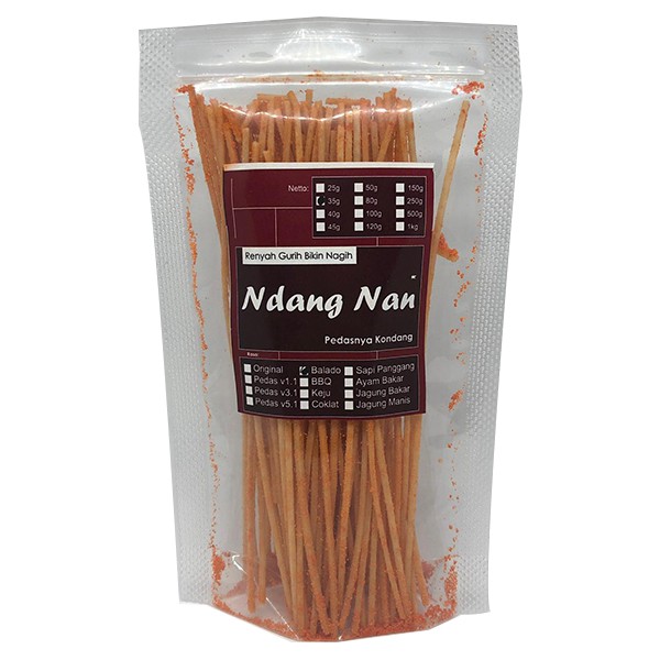 

MIE LIDI NDANG NAN 35g MI LIDI PEDAS KONDANG TENAN