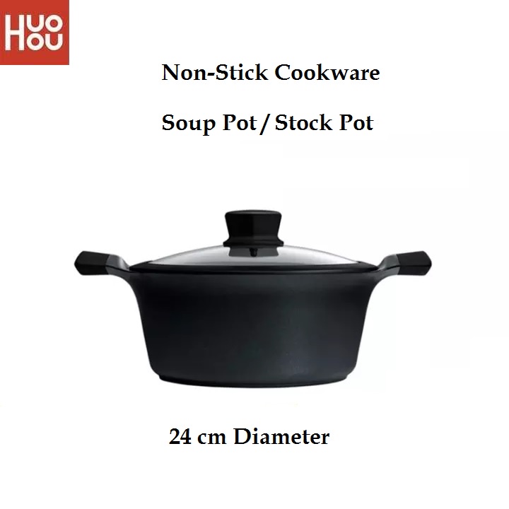 HUOHOU HU0072 - Non-Stick Cookware Soup Pot Stock Pot 24cm - Panci Anti Lengket