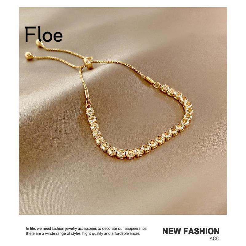 Fl Gelang Tangan Wanita Hias Zircon Adjustable Untuk Musim Panas