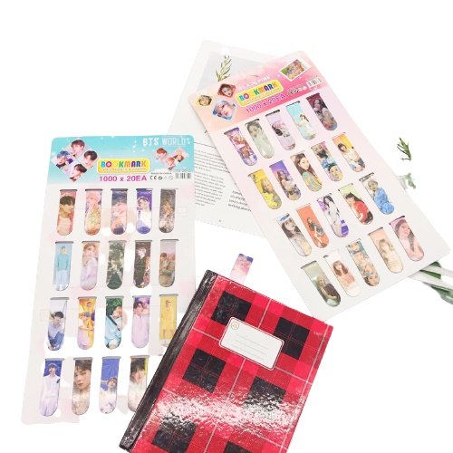 Pembatas Buku Magnetic BTS BT21 Animasi Kartun HOLOGRAM model KPOP magnet pembatas bacaan magnet nempel Praktis Sticky Notes Stick Note Karakter KARTUN Lucu Stick Marker Memo LASER MAGNETIC BOOKMARK