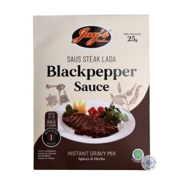 

Jay's Kitchen Blackpepper Sauce / Saus Steak Lada Hitam 25gr