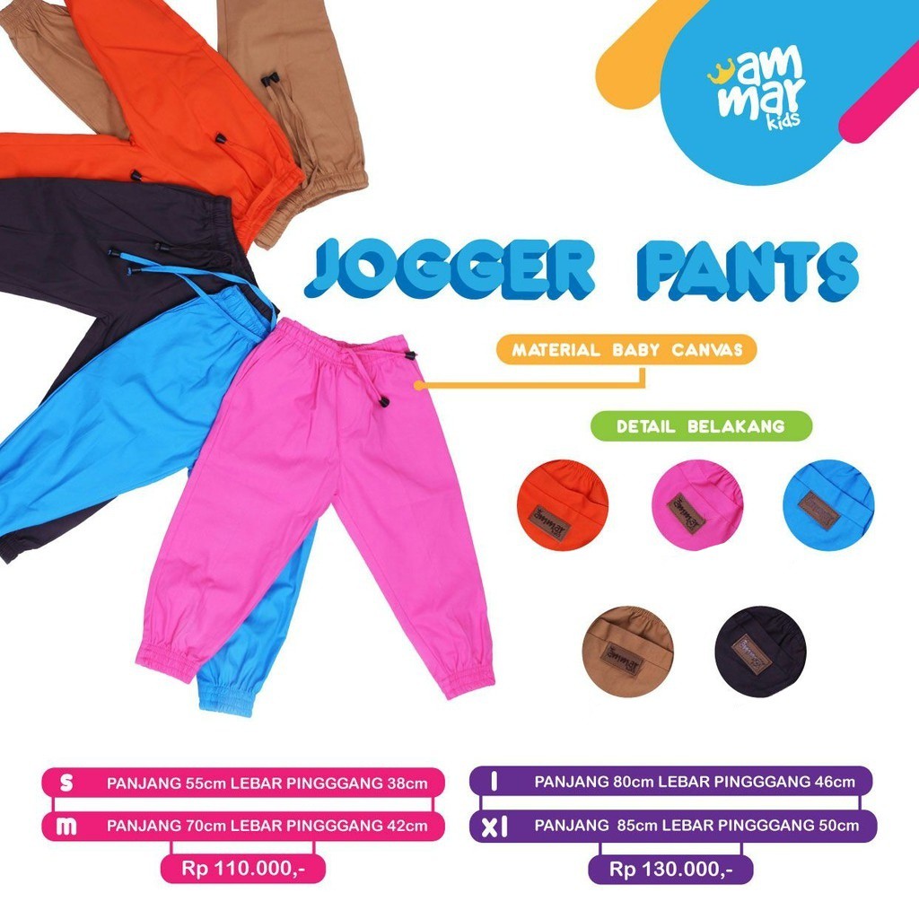 Celana Jogger Anak Laki Laki Ammar Kids Celana Joger Polos Anak Jogger Pants Celana Jogger Cewek