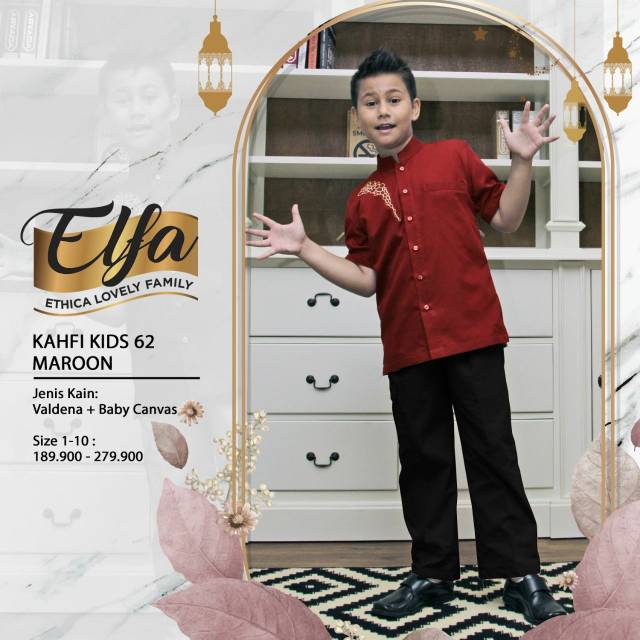 Kahfi kids 62 maroon sz 6