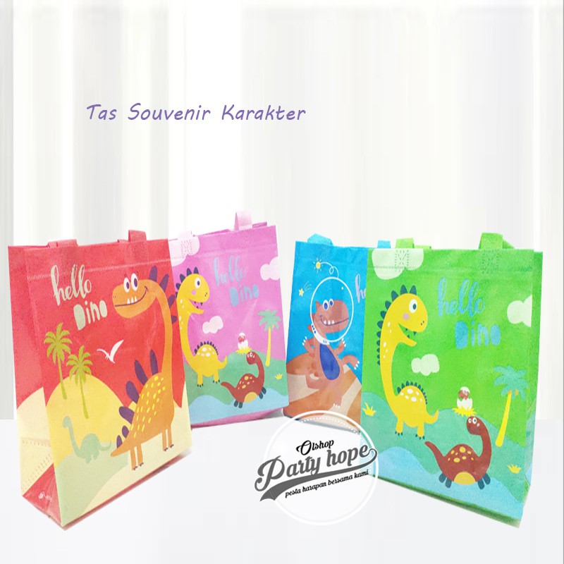 tas ultah dinosaurus / Tas Souvenir Ulang Tahun / Goodie Bag / Tas Ulang Tahun dinosaurus - S