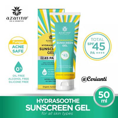 Tabir Surya Azarine HYDRASHOOTHE SUNSCREEN GEL SPF45 PA++++ 50ML_ Cerianti